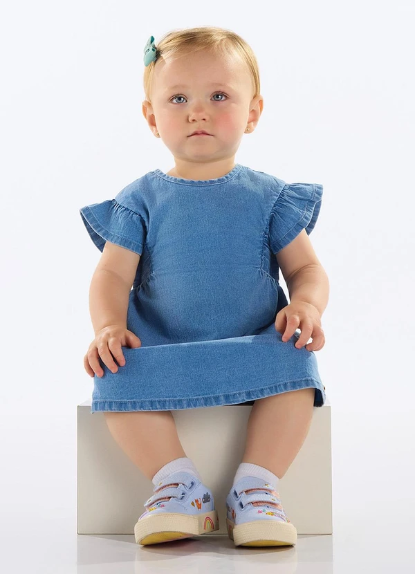 Quimby - Vestido Jeans Bebê Menina Azul