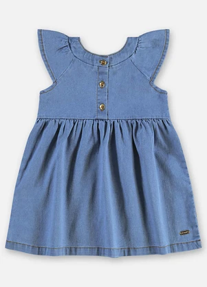 Up Baby - Vestido Jeans com Elastano Bebê Azul - UP BABY