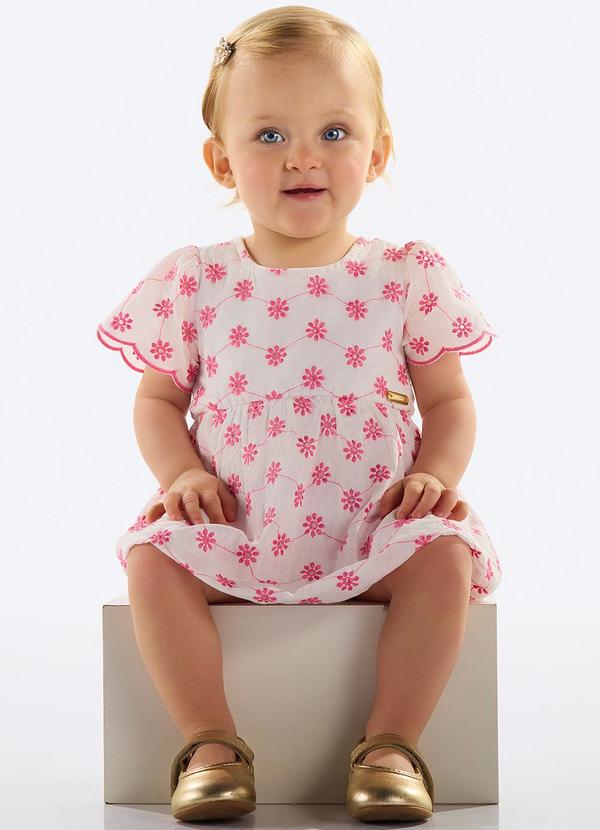 Quimby - Vestido Laise Bebê Menina Rosa