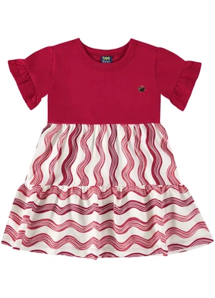 Bee Loop - Vestido Listrado para Bebê Vermelho - BEE LOOP