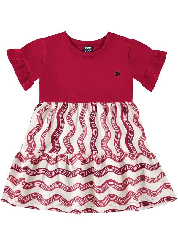 Bee Loop - Vestido Listrado para Bebê Vermelho
