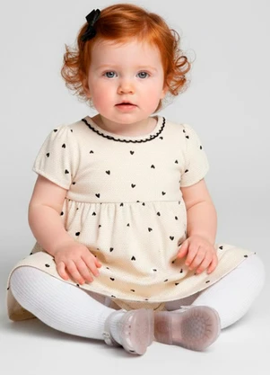 Rovitex - Vestido Molecotton Viscose Body Infantil Bege - ROVITEX