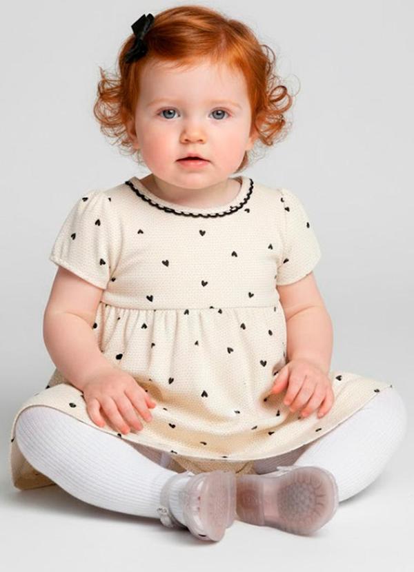 Rovitex - Vestido Molecotton Viscose Body Infantil Bege