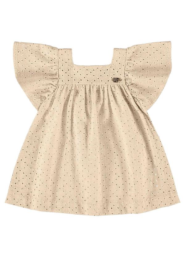 Up Baby - Vestido para Bebê em Laise Forrado Bege 2