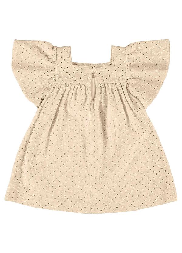 Up Baby - Vestido para Bebê em Laise Forrado Bege 3