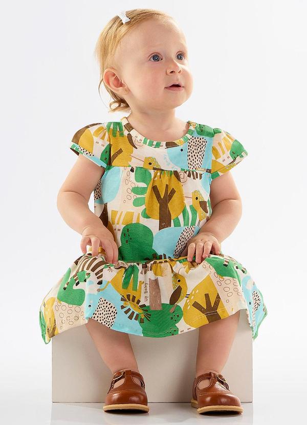 Up Baby - Vestido para Bebê em Meia Malha Bege