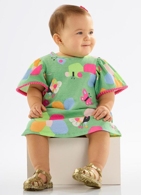 Up Baby - Vestido para Bebê em Meia Malha Verde