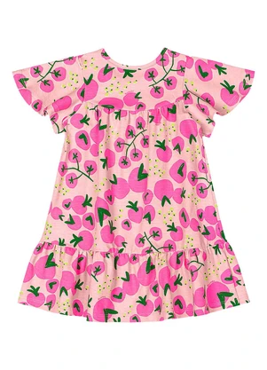 Quimby - Vestido Tomates Bebê Menina Rosa - QUIMBY