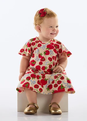 Quimby - Vestido Tomates Bebê Menina Vermelho - QUIMBY
