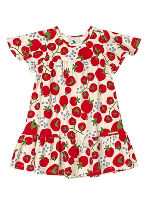 Quimby - Vestido Tomates Bebê Menina Vermelho - QUIMBY