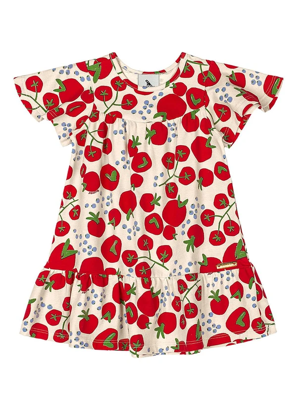 Quimby - Vestido Tomates Bebê Menina Vermelho 2