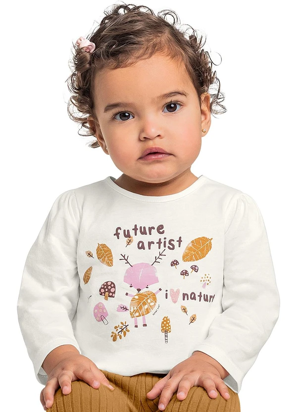 Quimby - Blusa Manga Longa para Bebê Bege