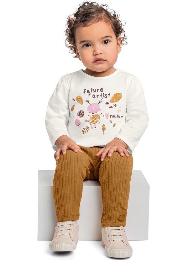 Quimby - Blusa Manga Longa para Bebê Bege 2