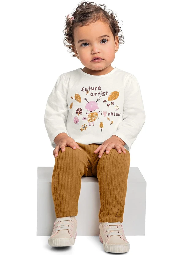 Quimby - Blusa Manga Longa para Bebê Bege 2