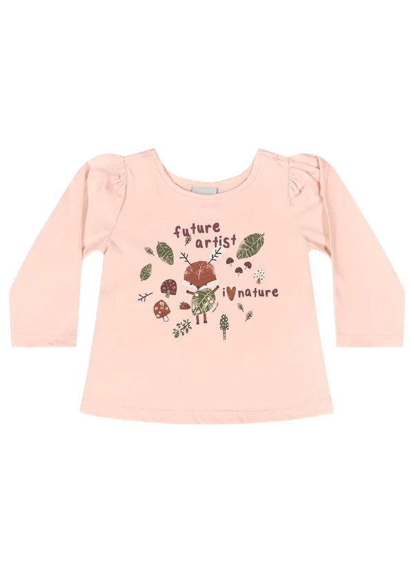 Quimby - Blusa Manga Longa para Bebê Rosa