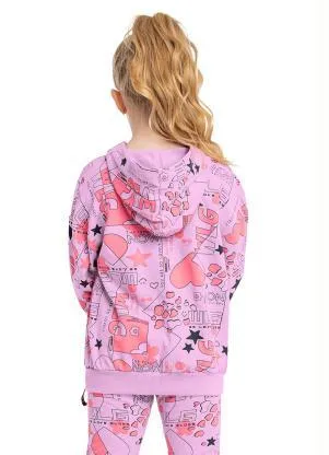 Gloss - Blusão Menina Oversized em Molecotton Rosa - GLOSS