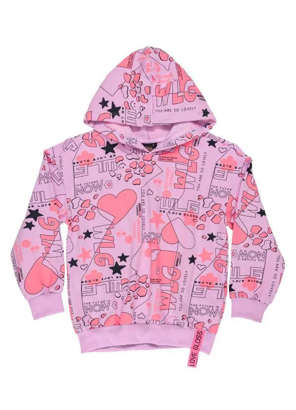 Gloss - Blusão Menina Oversized em Molecotton Rosa 5