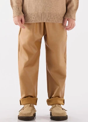 Up Baby - Calça Clochard em Cirrê Peluciado Marrom - UP BABY