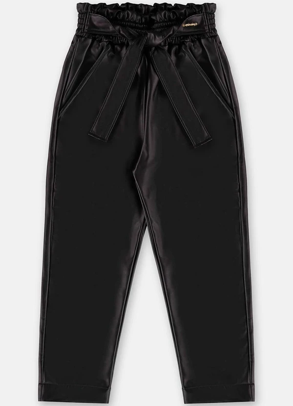 Up Baby - Calça Clochard em Cirrê Peluciado Preto 3