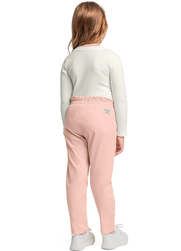 Quimby - Calça em Sarja para Menina Rosa 4