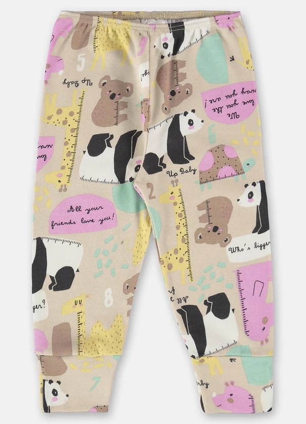 Up Baby - Calça Estampada Bebê Menina Bege 2