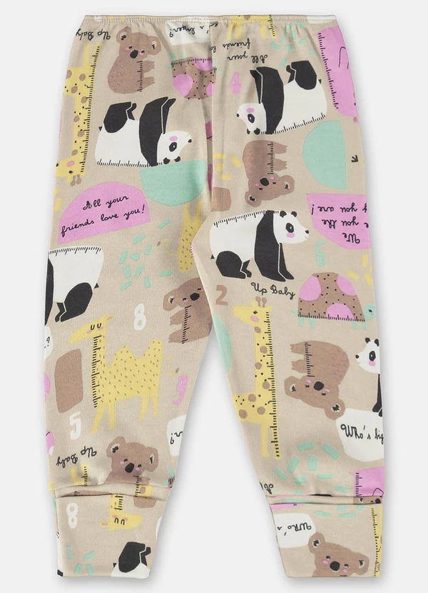 Up Baby - Calça Estampada Bebê Menina Bege 3