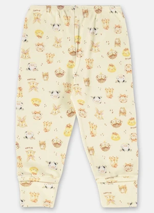 Up Baby - Calça Estampada para Bebê Menina Branco - UP BABY