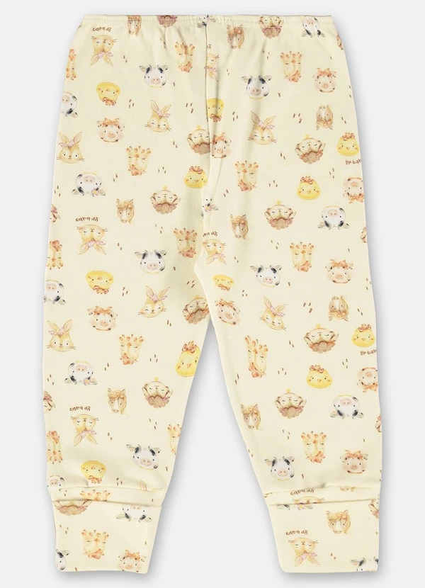 Up Baby - Calça Estampada para Bebê Menina Branco 2