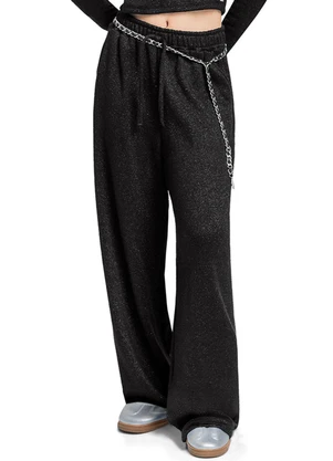 Gloss - Calça Juvenil em Malha Lurex Preto - GLOSS