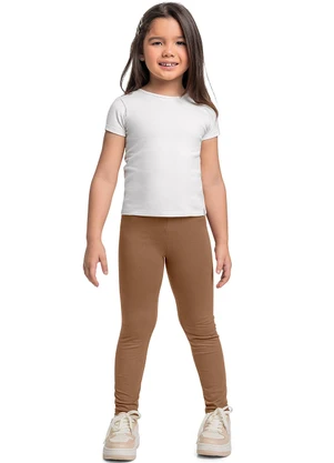 Quimby - Calça Legging Básica Menina Marrom - QUIMBY