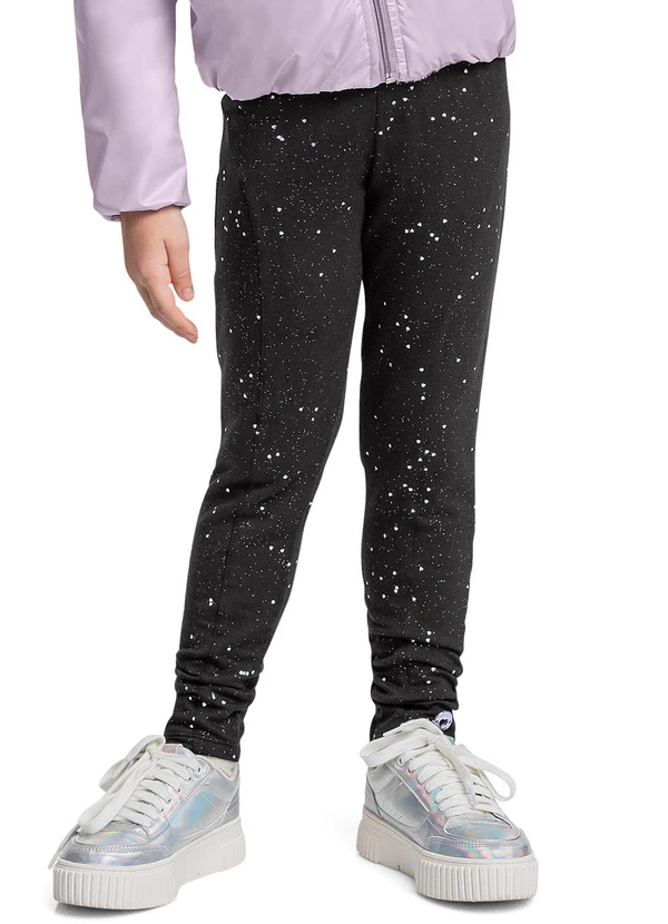 Quimby - Calça Legging com Glitter Preto