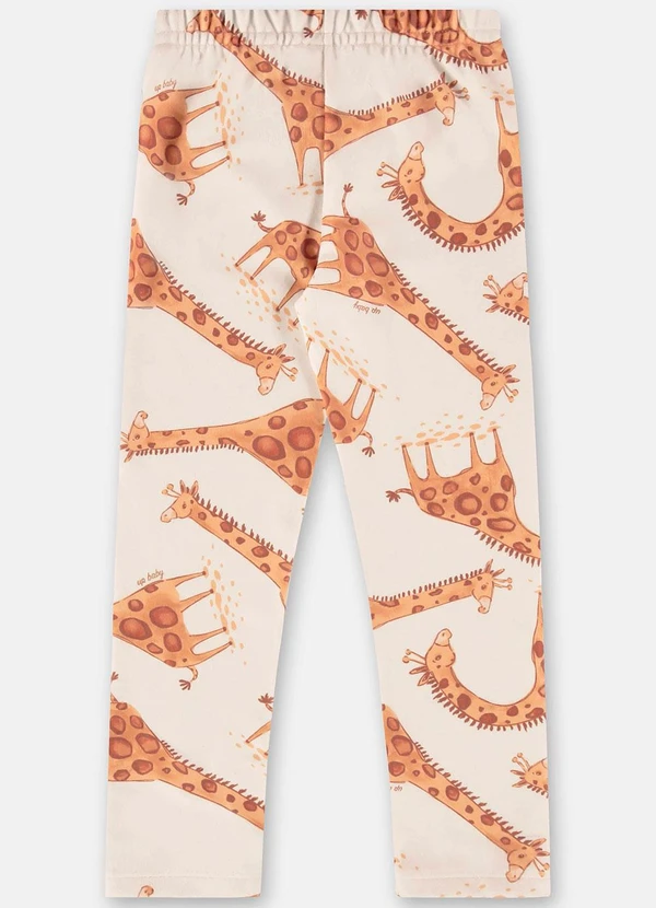 Up Baby - Calça Legging em Malha Peluciada Bege 4