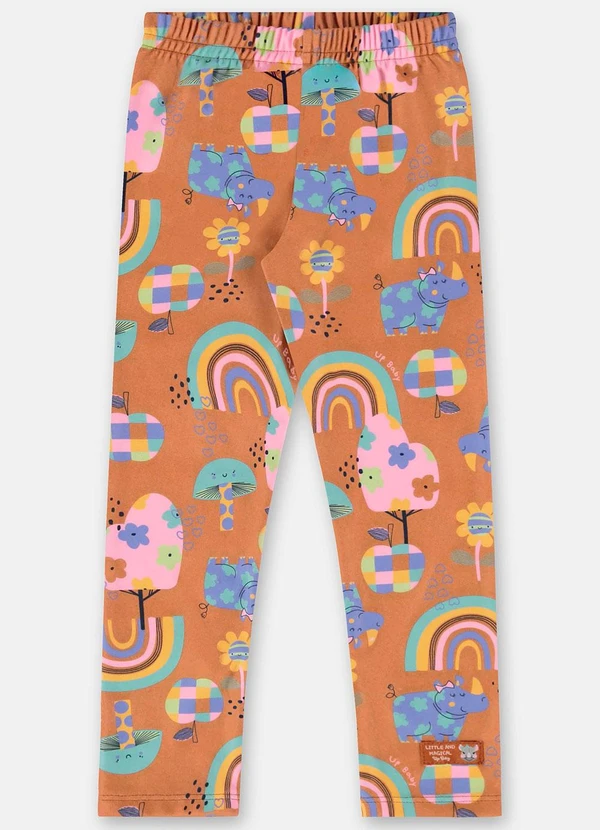 Up Baby - Calça Legging em Malha Peluciada Laranja 3