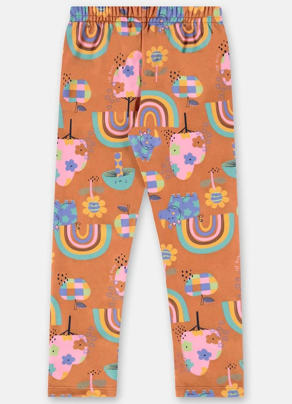 Up Baby - Calça Legging em Malha Peluciada Laranja 4