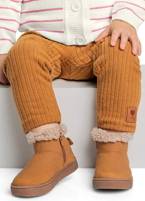 Quimby - Calça Legging para Bebê Menina Marrom