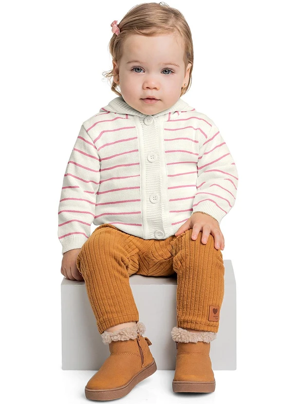 Quimby - Calça Legging para Bebê Menina Marrom 3