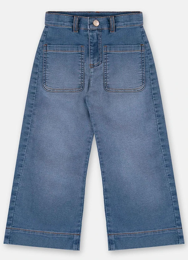 Up Baby - Calça Menina em Jeans com Elastano Azul 3