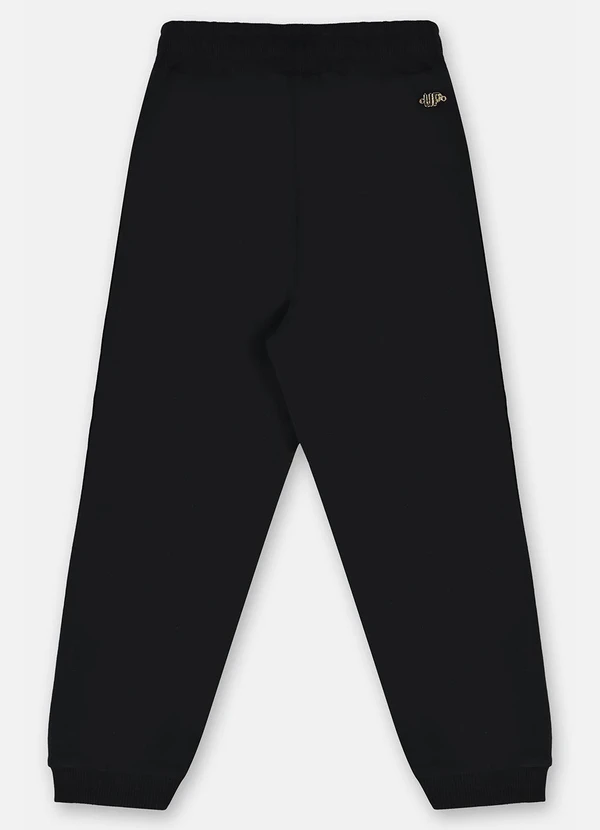 Up Baby - Calça Menina em Veludo Paetê Preto 4