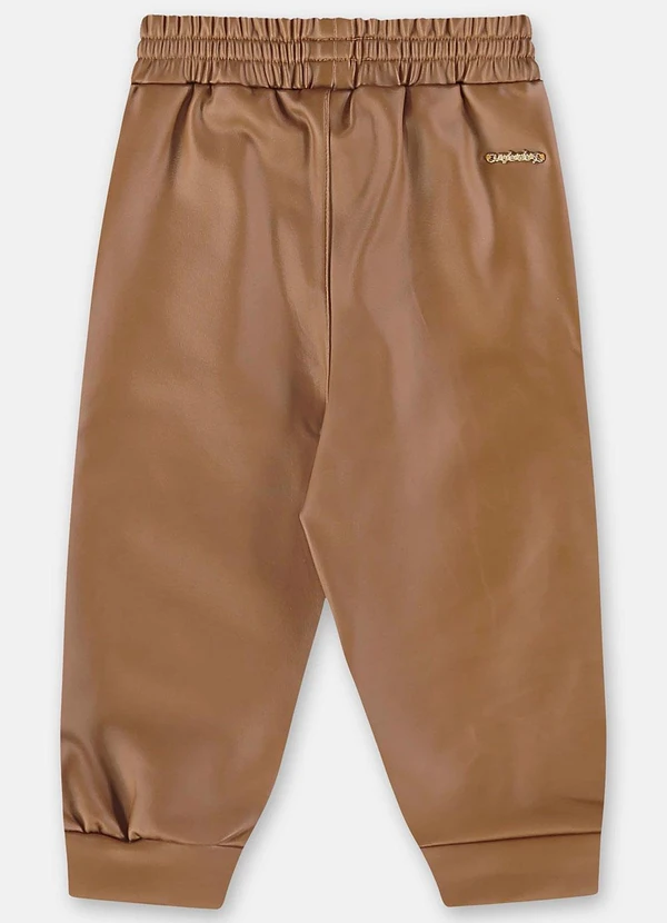 Up Baby - Calça Peluciada para Bebê Menina Marrom 4