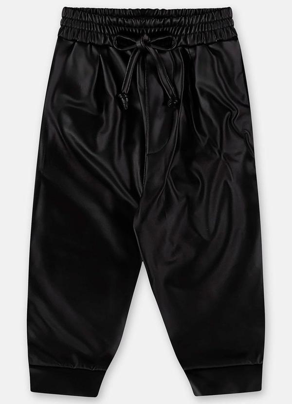 Up Baby - Calça Peluciada para Bebê Menina Preto