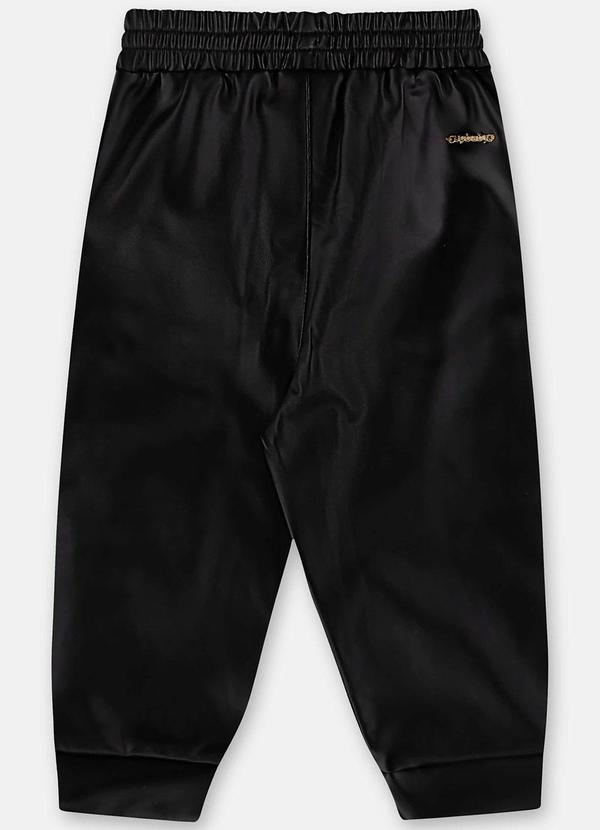 Up Baby - Calça Peluciada para Bebê Menina Preto 2