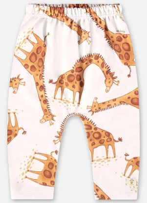 Up Baby - Calça Saruel para Bebê Menina Bege - UP BABY