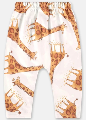 Up Baby - Calça Saruel para Bebê Menina Bege - UP BABY