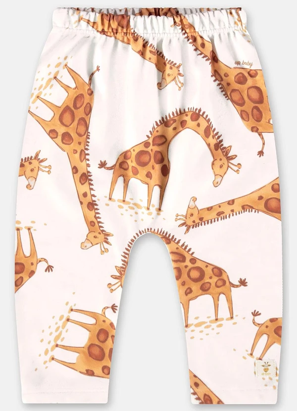 Up Baby - Calça Saruel para Bebê Menina Bege