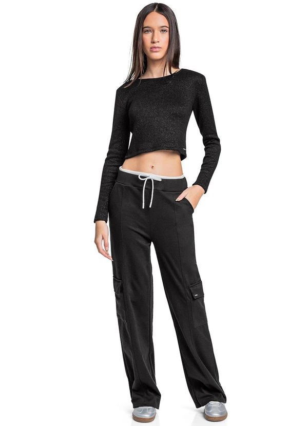 Gloss - Calça Wide Leg Juvenil Preto 2