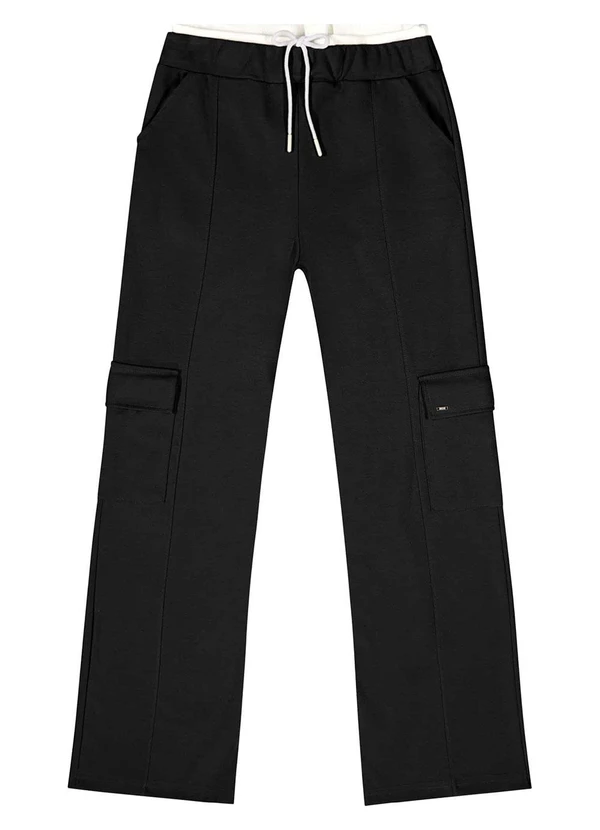 Gloss - Calça Wide Leg Juvenil Preto 3