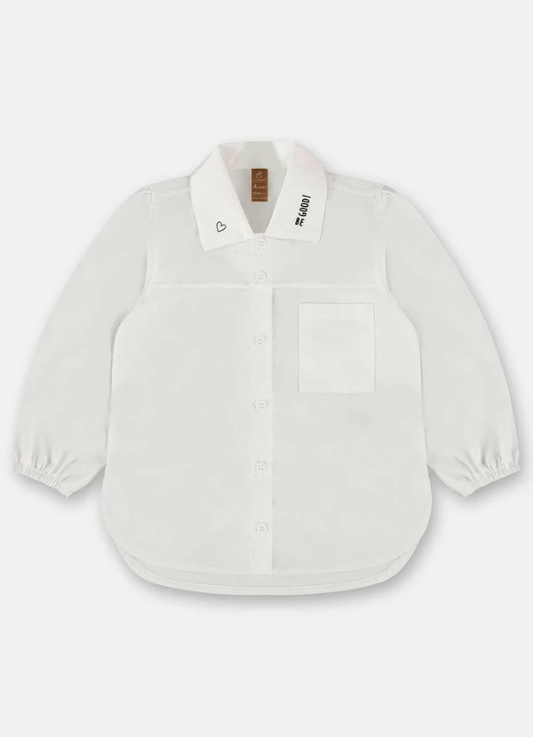 Up Baby - Camisa Manga Longa para Menina Bege 3