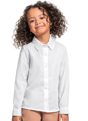 Quimby - Camisa Manga Longa para Menina Branco - QUIMBY