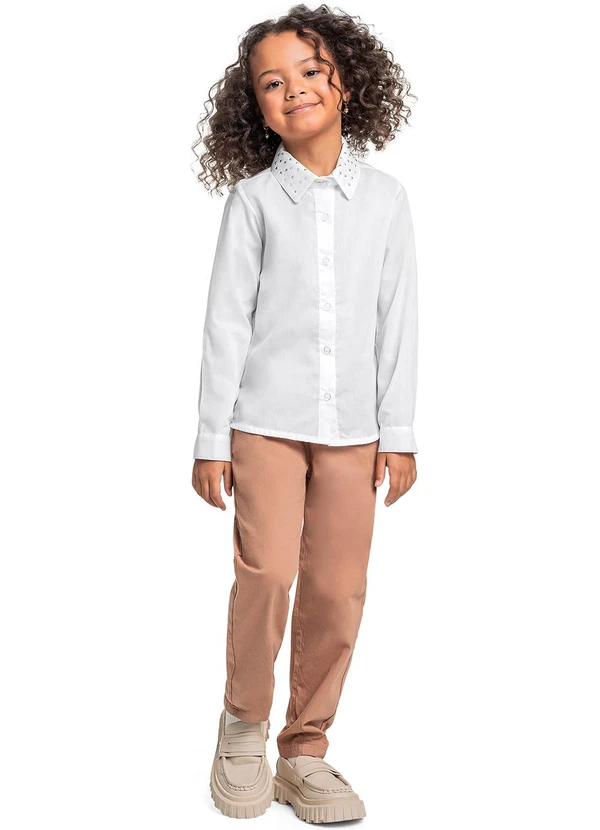 Quimby - Camisa Manga Longa para Menina Branco 2
