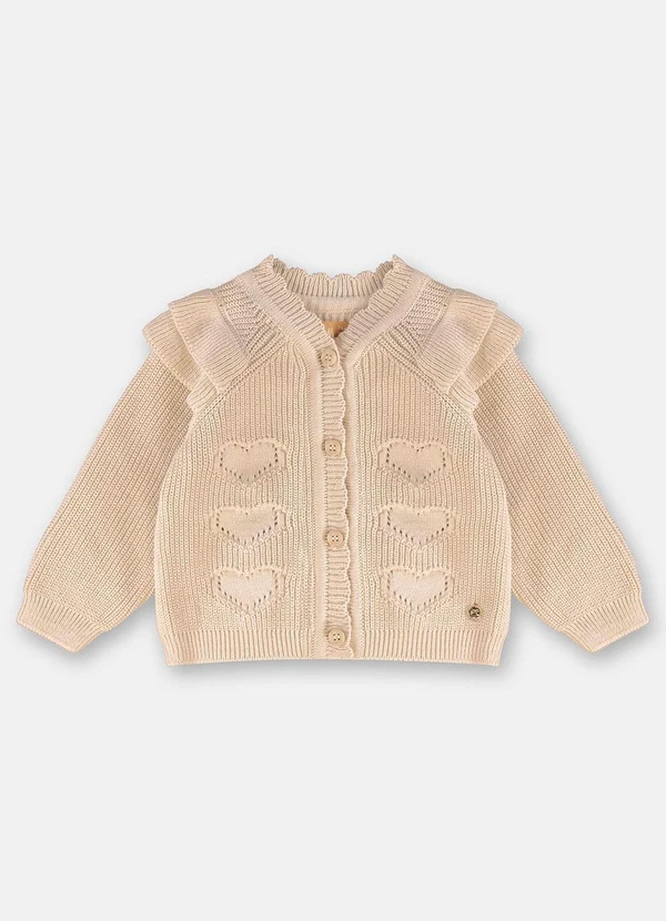 Up Baby - Cardigan em Tricot Bebê Menina Bege 3